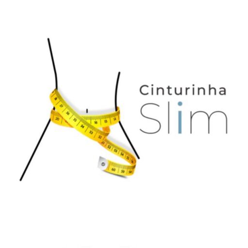 logo do programa Cinturinha Slim mostrando uma silhueta feminina com fita métrica amarela na cintura.